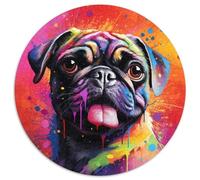 1000-teiliges Puzzle-Geschenk, Mops-Puzzle für Erwachsene, farbenfrohe Heimdekoration und interaktives Familienspiel, ideales Geschenk, 1000 Teile (67,5x67,5cm)