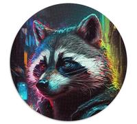 1000-teiliges Puzzle-Geschenk, Waschbär, rund, 1000 Teile, Puzzle für Erwachsene, perfekt als Dekoration für Zuhause und Büro, Partys, Geburtstage und Feiertagsgeschenke, 1000 Stück (67,5x67,5cm)