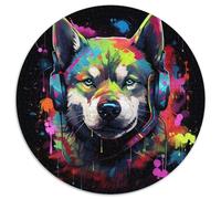 1000-teiliges Puzzle, Husky mit Kopfhörern, 1000-teiliges rundes Puzzle-Geschenk, perfekt für Teenager und Sammler, ideale Heimdekoration und Reisegeschenk, 1000 Teile (67,5x67,5cm)
