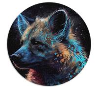 1000-teiliges Puzzle, Hyänen-Tuschemalerei, 1000-teiliges rundes Puzzle, Geschenke, Denksportspiel, interaktives Familienspiel, geeignet für Kinder ab 14 Jahren, 1000 Teile (67,5x67,5cm)