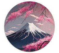 1000-teiliges Puzzle Japanische Kirschblüten, 1000-teiliges rundes Puzzle-Geschenk, perfekt für Teenager und Sammler, ideale Heimdekoration und Reisegeschenk, 1000 Teile (67,5x67,5cm)