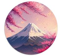 1000-teiliges Puzzle, japanische Kirschblüten, 1000-teiliges rundes Puzzle, Geschenke, Denksportaufgabe, interaktives Familienspiel, geeignet für Kinder ab 14 Jahren, 1000 Teile (67,5x67,5cm)
