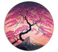 1000-teiliges Puzzle Japanische Kirschblüten, rundes Puzzle mit 1000 Teilen, perfekte Dekoration für Zuhause oder das Büro, ideales Weihnachtsgeschenk, 1000 Teile (67,5x67,5cm)