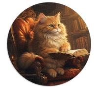 1000-teiliges Puzzle, Katze liest Buch, Karton-Puzzle, interaktives Familienspiel, DIY-Heimdekor, Gehirn-Herausforderung, Geschenk, 1000 Stück (67,5x67,5cm)