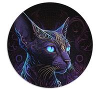 1000-teiliges Puzzle Katze, rund, Puzzle 1000 Teile für Erwachsene, perfekt für Familienspaß, Partyspiele, Gastgeschenke für Geburtstagsfeiern, 1000 Stück (67,5x67,5cm)