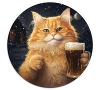 1000-teiliges Puzzle Katze trinkt Bier, Kartonpuzzle mit interaktivem Familienspiel, ideales Geschenk für Kinder ab 14 Jahren, 1000 Teile (67,5x67,5cm)