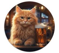 1000-teiliges Puzzle Katze trinkt Bier, Papppuzzle für Erwachsene, spannende Aktivität für den Familienspielabend, 1000 Teile (67,5x67,5cm)