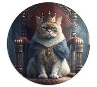 1000-teiliges Puzzle King Cat, Papierpuzzle, Geschenk, DIY-Spaß, geeignet für die Dekoration von Zuhause, Wohnzimmer und Büro, 1000 Stück (67,5x67,5cm)