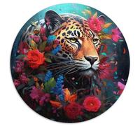 1000-teiliges Puzzle, Leopard, 1000-teiliges rundes Puzzle für Erwachsene, Denksportaufgabe, Spiel für Erwachsene, interaktive Familienaktivität, 1000 Teile (67,5x67,5cm)