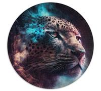 1000-teiliges Puzzle Leopardenwolke, rund, 1000 Teile, für Erwachsene, zum Entspannen und Herausfordern, farbenfrohe Kunst zur Heimdekoration, ideales Geschenk für Freunde, 1000 Teile (67,5x67,5cm)