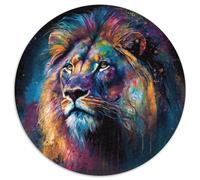 1000-teiliges Puzzle Magischer Löwe, rundes 1000-teiliges Puzzle, perfekt für Familienspaß, Partyspiele, Gastgeschenke für Geburtstagspartys, 1000 Teile (67,5x67,5cm)