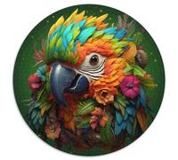 1000-teiliges Puzzle mit Papageienmotiv, runde Papppuzzles fördern die Hand-Auge-Koordination, perfekt als Geburtstagsgeschenk, 1000 Stück (67,5x67,5cm)