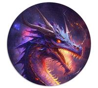1000-teiliges Puzzle Mysteriöser kosmischer Drache, rundes Puzzle mit 1000 Teilen, perfekte Dekoration für Zuhause oder das Büro, ideales Weihnachtsgeschenk, 1000 Teile (67,5x67,5cm)