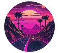 1000-teiliges Puzzle Neon-Retro-Straße aus Karton, interaktives Familienspiel, DIY-Heimdekor, Gehirn-Herausforderung, Geschenk, 1000 Stück (67,5x67,5cm)