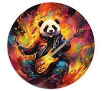 1000-teiliges Puzzle Panda spielt Gitarre, rundes 1000-teiliges Puzzle, anspruchsvolles Denkspiel für Teenager, Spaß für den Spieleabend mit der Familie, 1000 Teile (67,5x67,5cm)