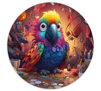 1000-teiliges Puzzle, Papagei, 1000-teiliges rundes Puzzle für Erwachsene, Denksportaufgabe, Spiel für Erwachsene, interaktive Familienaktivität, 1000 Teile (67,5x67,5cm)