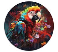 1000-teiliges Puzzle, Papagei, rund, 1000 Teile, für Erwachsene, zum Entspannen und Herausfordern, farbenfrohe Kunst zur Heimdekoration, ideales Geschenk für Freunde, 1000 Teile (67,5x67,5cm)