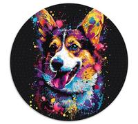 1000-teiliges Puzzle, Pembroke Welsh Corgi, rundes Puzzle mit 1000 Teilen, perfekt für Familienspaß, Partyspiele, Gastgeschenke für Geburtstagspartys, 1000 Teile (67,5x67,5cm)