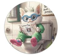 1000-teiliges Puzzle Perserkatze geht auf Toilettenpapier, Puzzle, Geschenk, DIY-Spaß, geeignet für die Dekoration von Zuhause, Wohnzimmer und Büro, 1000 Stück (67,5x67,5cm)