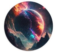 1000-teiliges Puzzle Planet, bunte Nebel, rundes 1000-teiliges Puzzle, anspruchsvolles Denkspiel für Teenager, Spaß für den Spieleabend mit der Familie, 1000 Teile (67,5x67,5cm)