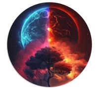 1000-teiliges Puzzle Planet Tree,runde Puzzles mit 1000 Teilen für Erwachsene zum Entspannen und Herausfordern,farbenfrohe Kunst zur Heimdekoration,ideales Geschenk für Freunde,(67,5x67,5cm)