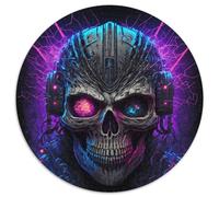 1000-teiliges Puzzle, Punk-Totenkopf, rundes Puzzle, 1000 Teile, perfekte Dekoration für Zuhause oder das Büro, ideales Weihnachtsgeschenk, 1000 Teile (67,5x67,5cm)