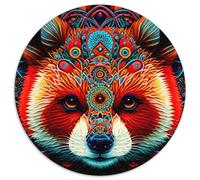 1000-teiliges Puzzle, Roter Panda, rundes 1000-teiliges Puzzle, perfekt für Familienspaß, Partyspiele, Gastgeschenke für Geburtstagspartys, 1000 Teile (67,5x67,5cm)