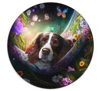1000-teiliges Puzzle, schöner Wolf, rund, 1000 Teile, für Erwachsene, zum Entspannen und Herausfordern, farbenfrohe Kunst zur Heimdekoration, ideales Geschenk für Freunde, 1000 Teile (67,5x67,5cm)