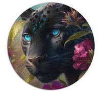 1000-teiliges Puzzle Schwarzer Leopard aus Karton, interaktives Familienspiel, DIY-Heimdekor, Gehirn-Herausforderung, Geschenk, 1000 Stück (67,5x67,5cm)