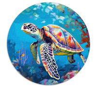 1000-teiliges Puzzle Sea Turtle Symphony, 1000-teiliges rundes Puzzle, Denksportspiel, interaktives Familienspiel, geeignet für Kinder ab 14 Jahren, 1000 Teile (67,5x67,5cm)