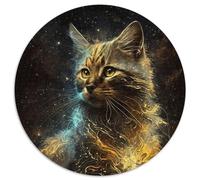 1000-teiliges Puzzle Space Cat, 1000-teiliges rundes Puzzle, Denksportspiel, interaktives Familienspiel, geeignet für Kinder ab 14 Jahren, 1000 Teile (67,5x67,5cm)