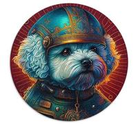 1000-teiliges Puzzle, Steampunk, Bichon Frise, 1000-teiliges rundes Puzzle für Erwachsene, Denksportaufgabe, Spiel für Erwachsene, interaktive Familienaktivität, 1000 Teile (67,5x67,5cm)