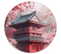 1000-teiliges Puzzle, Tempel im japanischen Stil, rundes 1000-teiliges Puzzle, anspruchsvolles Denkspiel für Teenager, Spaß für den Spieleabend mit der Familie, 1000 Teile (67,5x67,5cm)