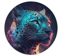 1000-teiliges Puzzle, Tier-Leoparden-Malerei, 1000-teiliges rundes Puzzle, Denksportspiel, interaktives Familienspiel, geeignet für Kinder ab 14 Jahren, 1000 Teile (67,5x67,5cm)