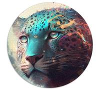 1000-teiliges Puzzle, Tier-Leoparden-Malerei, 1000-teiliges rundes Puzzle für Erwachsene, Denksportaufgabe, Spiel für Erwachsene, interaktive Familienaktivität, 1000 Teile (67,5x67,5cm)