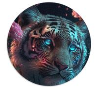 1000-teiliges Puzzle, Tiger, rund, 1000 Teile, für Erwachsene, zum Entspannen und Herausfordern, farbenfrohe Kunst zur Heimdekoration, ideales Geschenk für Freunde, 1000 Teile (67,5x67,5cm)