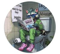 1000-teiliges Puzzle Waschbär geht auf die Toilette, rundes Puzzle, 1000 Teile, Geburtstagsgeschenkidee, anspruchsvolles Denkspiel, 1000 Teile (67,5x67,5cm)