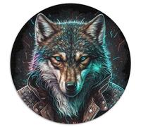 1000-teiliges Puzzle, Wolfsfarbe, 1000-teiliges rundes Puzzle, perfekte Dekoration für Zuhause oder das Büro, ideales Weihnachtsgeschenk, 1000 Teile (67,5x67,5cm)