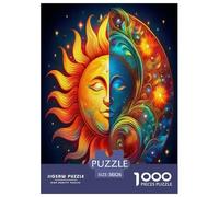1000-teiliges Sonne und Mond Puzzle Familien-Puzzlespiel Wunderschönes Dekoration Anspruchsvolles Licht und Dunkelheit Puzzle Für Erwachsene Und Kinder 38x26cm/1000pcs