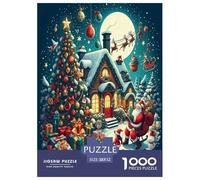 1000-teiliges Weihnachtsmann Puzzle Familien-Puzzlespiel Wunderschönes Dekoration Anspruchsvolles Frohe Weihnachten Puzzle Für Erwachsene Und Kinder 52x38cm/1000pcs