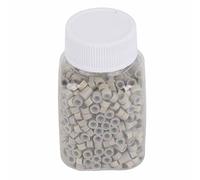 1000 Uds. Anillos de forro de silicona de 5MM cuentas de silicona de 5mm y herramientas para extensiones de cabello humano, 5 colores de Jerliflyer (Beige)