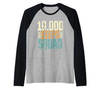 10000 Passi Squadra Escursioni Passo Camminare 10000 Passi Maglia con Maniche Raglan