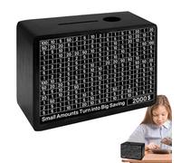 10000 Savings Challenge Box, Adorable Wooden Cash Vault Money Bank Organizer, 10K Budget Saving Box for Daily Deposits, Birthdays, Holiday Present Goals, 6.5x4.8 inches