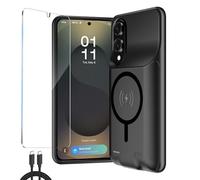 10000mAh Cover Batteria per Samsung Galaxy S25 Edge (6.7") Custodia Batteria -Custodia di Ricarica Wireless Intelligente, Portatile Custodie di Alimentazione, Batteria Esterna Caricabatterie