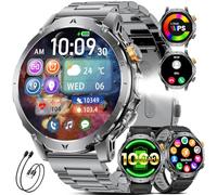 1000mAh Batteria Smartwatch Uomo, 1.7'' Orologio Smart Watch con Chiamata Bluetooth, Torcia LED Orologio Fitness monitoraggio del sonno/100+ Modalità Sportive, IP68 Impermeabile per Android iOS,Nero
