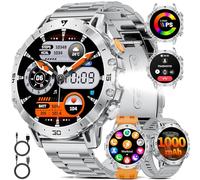 1000mAh Batteria Smartwatch Uomo Militare, 1.7'' Orologio Smart Watch con Chiamata Bluetooth, 100+ Modalità Sportive, Torcia LED Orologio Fitness, 24H Cardiofrequenzimetro Sonno, IP68 per Android iOS
