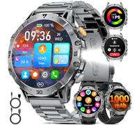 1000mAh Batteria Smartwatch Uomo Militare, 1.7'' Orologio Smart Watch con Chiamata Bluetooth, Torcia LED Orologio Fitness, 100+ Modalità Sportive, 24H Cardiofrequenzimetro Sonno, IP68 per Android iOS