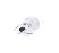 (1000mAh, White) Adults Mesh Baseball Cap Fishing Beach Hats with Solar Fan, Summer UV Protection