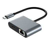 1000Mbps USB C Adattatore Ethernet Tipo C PD60W Porta di Ricarica Con 2 Porta USB Per Laptop E PC Con Rete Gigabit Trasferimento Dati Veloce