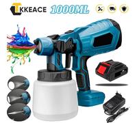 1000ML Cordless Pistola A Spruzzo Elettrica Portatile Spruzzatore di Vernice Per Uso Domestico Auto Mobili Rivestimento In Acciaio Aerografo Per Makita 18V Batteria 1PCS Battery